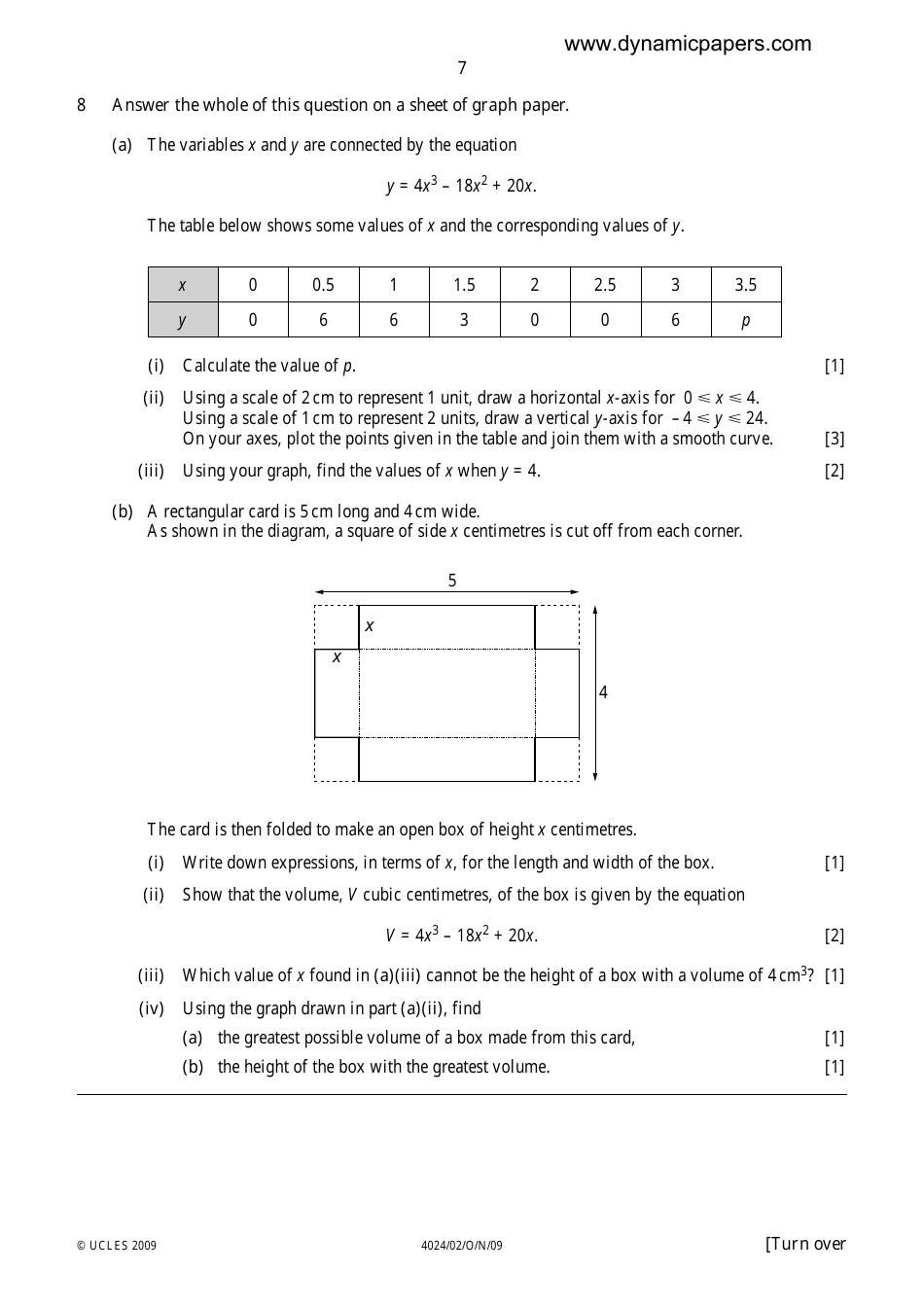 University of Cambridge International Examinations: Mathematics (Syllabus D) Paper 2, Page 7