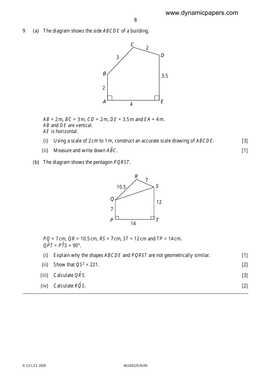 University of Cambridge International Examinations: Mathematics (Syllabus D) Paper 2, Page 8