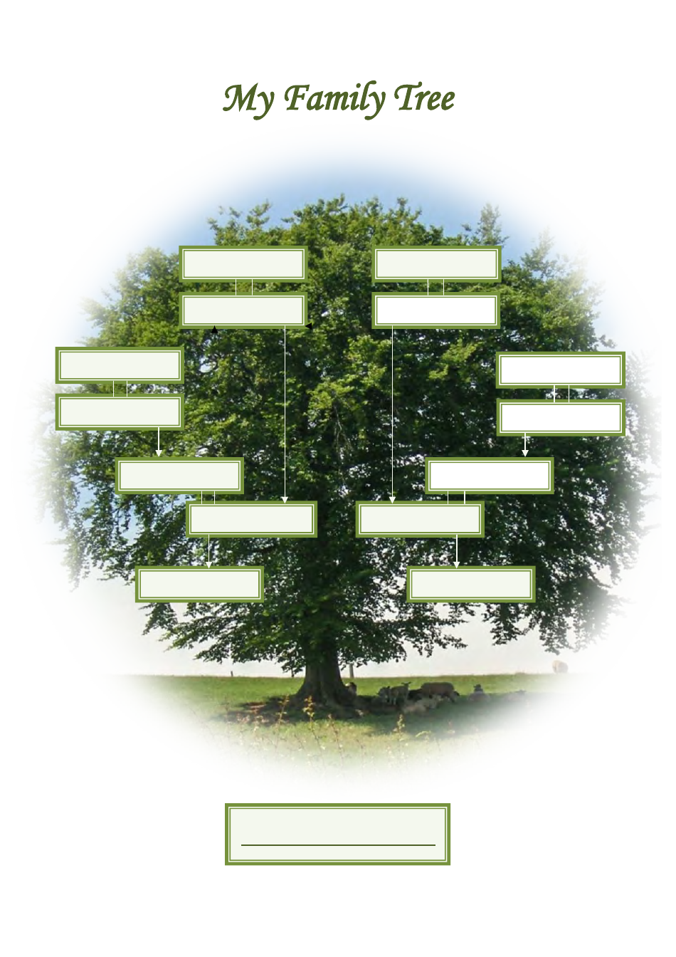 Interactive Family Tree Template - Green, Page 1