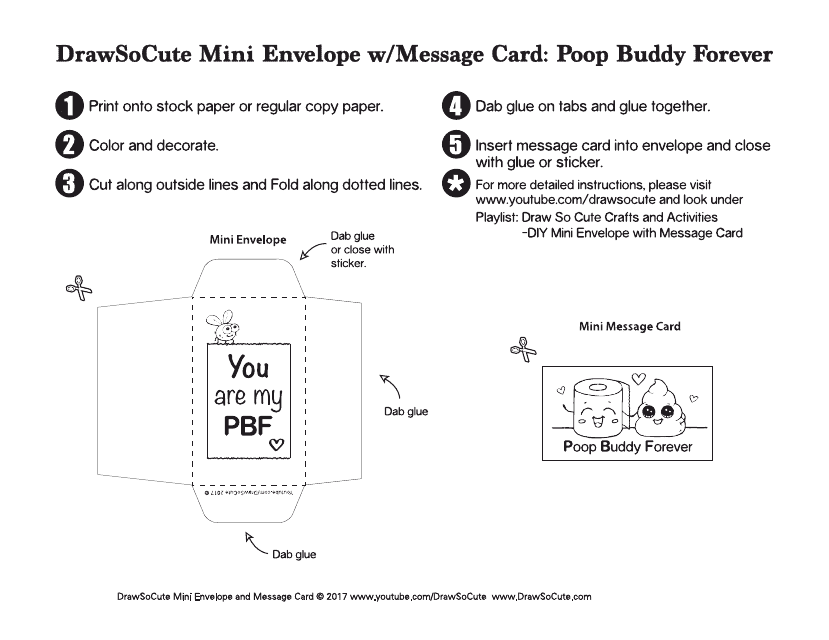 Mini Envelope With a Message Card Template Download Pdf