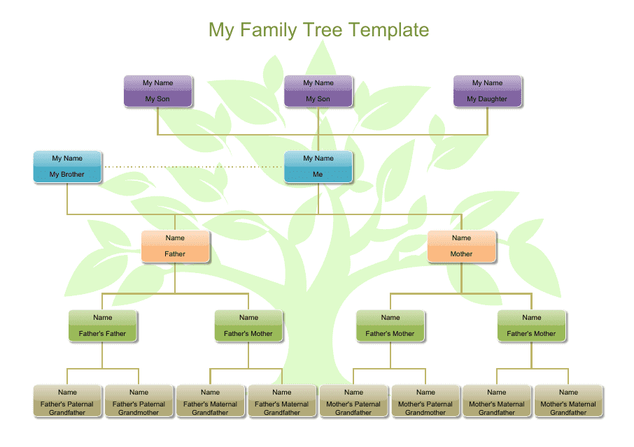 Family Tree Template - Varicolored