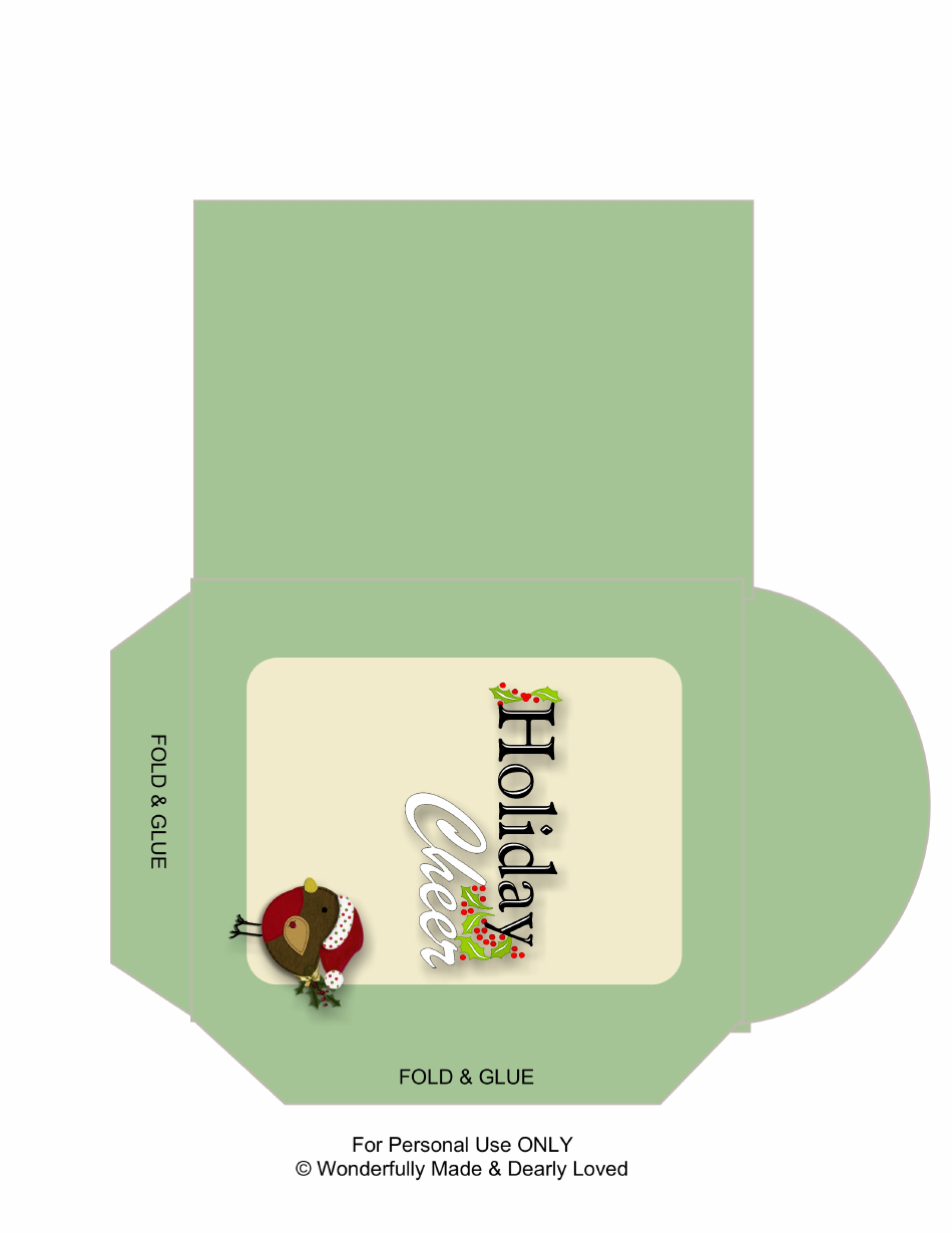 Holiday Gift Envelope Template - Bird, Page 1