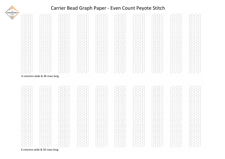 Carrier Bead Graph Paper for Even Count Peyote Stitch - Template Roller