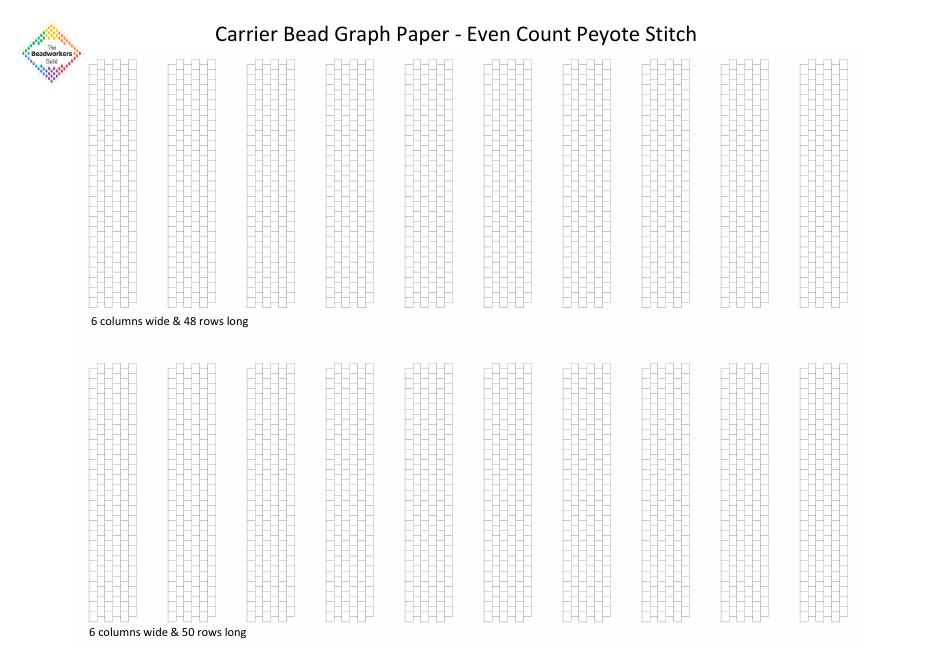 Carrier Bead Graph Paper - Even Count Peyote Stitch Download Printable ...