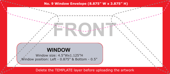 Document preview: No.9 Window Envelope Template - Front