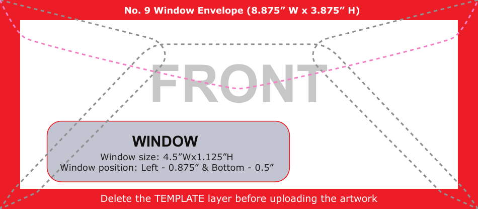 No.9 Window Envelope Template - Front, Page 1