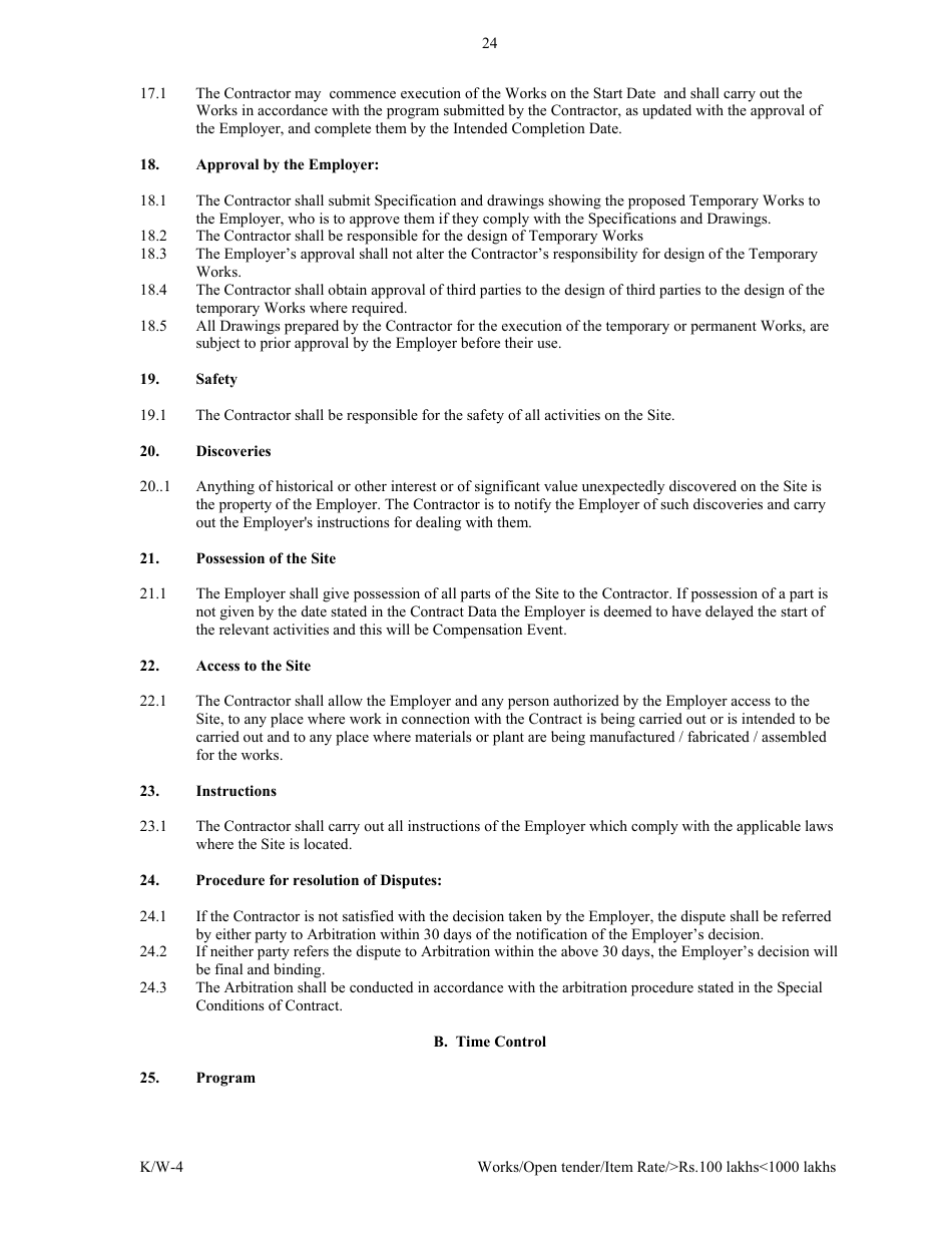 Annexure K / W-4 Open Tender - Item Rate Rs. 100 Lakhs Rs.1000 Lakhs - Karnataka, India, Page 24