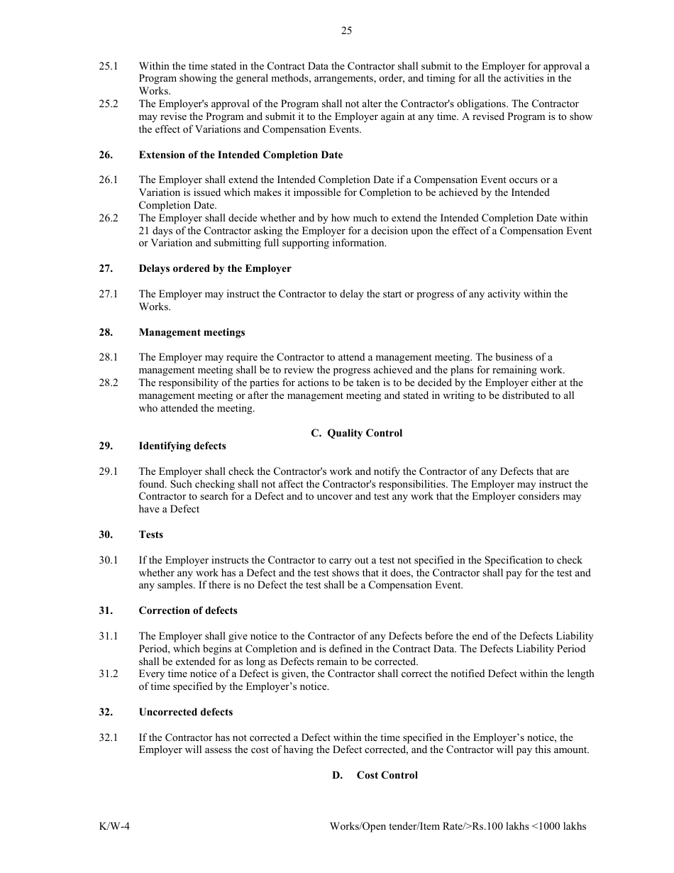 Annexure K / W-4 Open Tender - Item Rate Rs. 100 Lakhs Rs.1000 Lakhs - Karnataka, India, Page 25