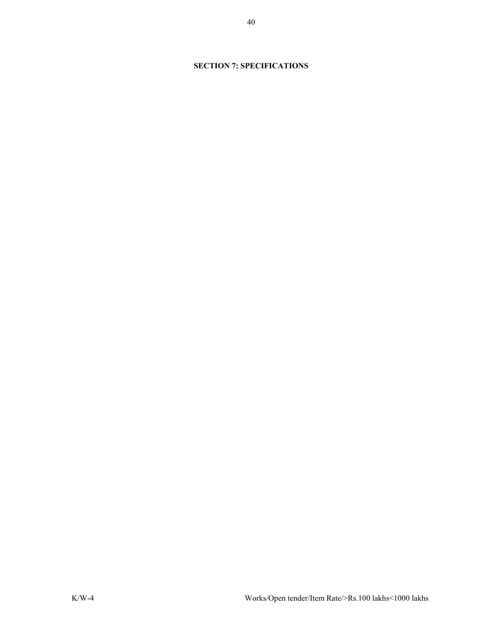 Annexure K / W-4 Open Tender - Item Rate Rs. 100 Lakhs Rs.1000 Lakhs - Karnataka, India, Page 40