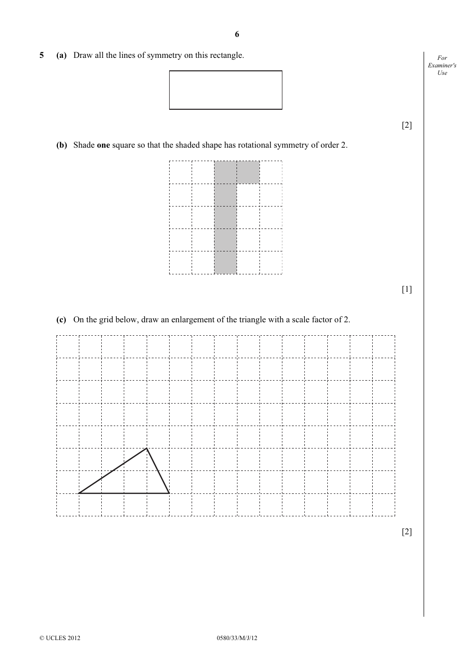 May / June 2012 University of Cambridge International Examinations: Mathematics Paper 3 (Core), Page 6