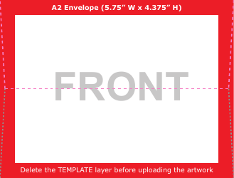 Document preview: A2 Envelope Template - Front