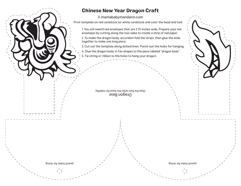 Chinese New Year Dragon Craft Template
