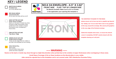 Document preview: No.6 3/4 Envelope Template