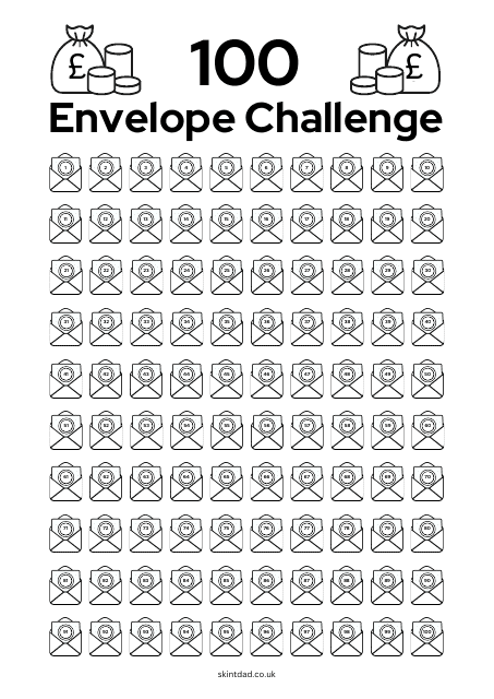 Template for 100 Envelope Challenge