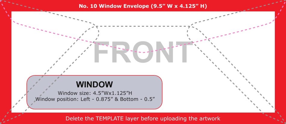 No.10 Window Envelope Template - Front, Page 1