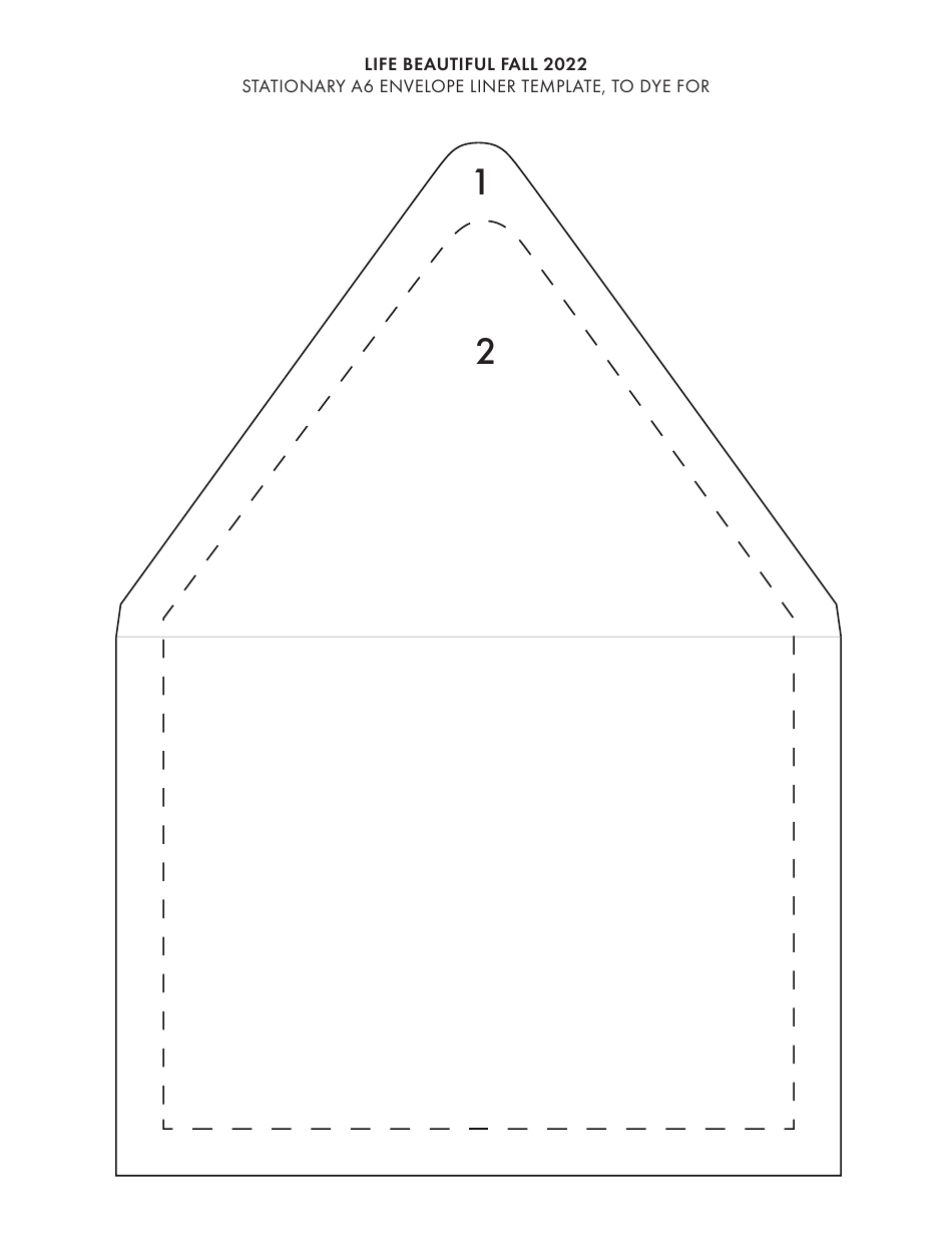 Stationary A6 Envelope Liner Template, Page 1