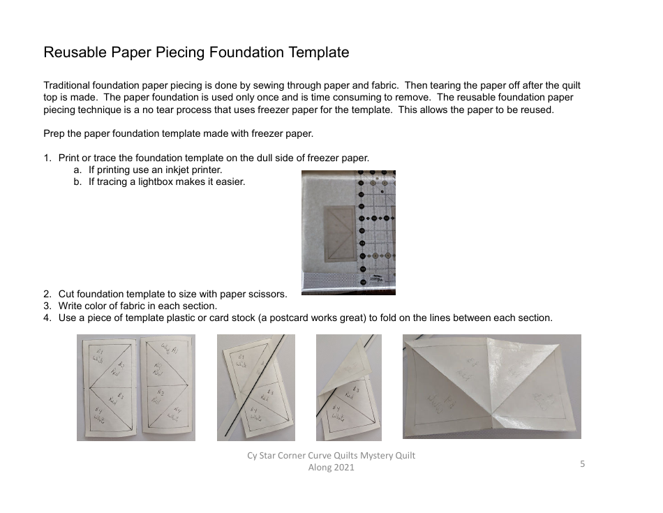Cy Star Clue One Quilt Pattern - Michelle Tuller Corner Curve Quilts, Page 5