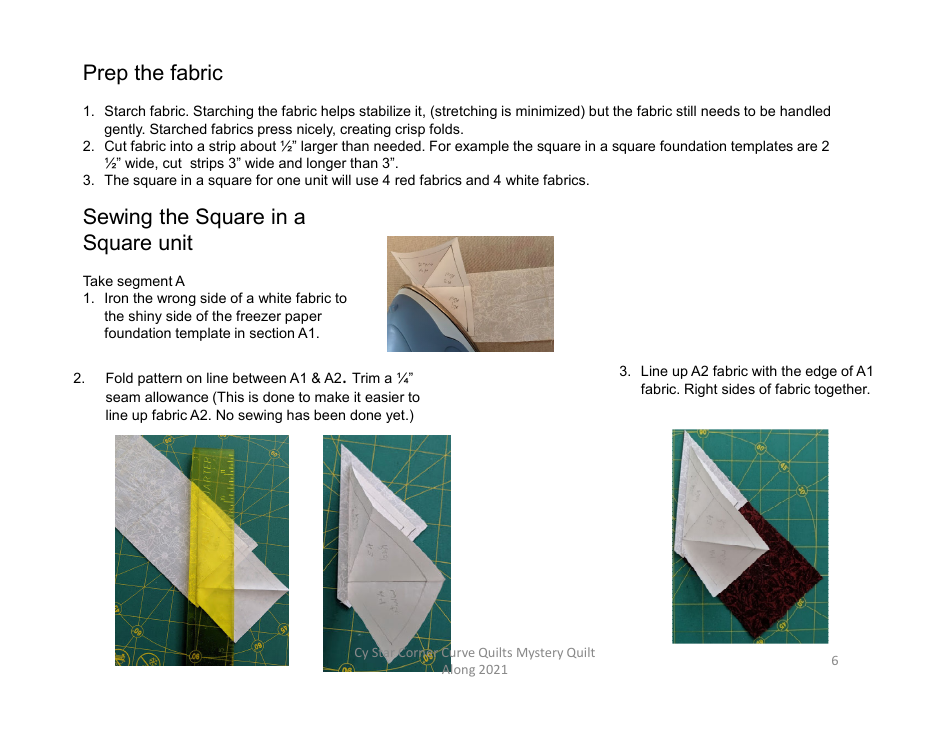 Cy Star Clue One Quilt Pattern - Michelle Tuller Corner Curve Quilts, Page 6