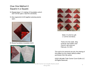 Cy Star Clue One Quilt Pattern - Michelle Tuller Corner Curve Quilts, Page 9