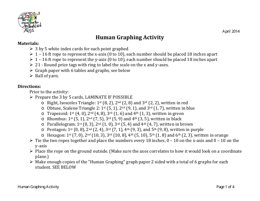 Human Graphing Activity Sheet