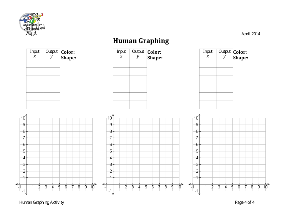 Human Graphing Activity Sheet, Page 4
