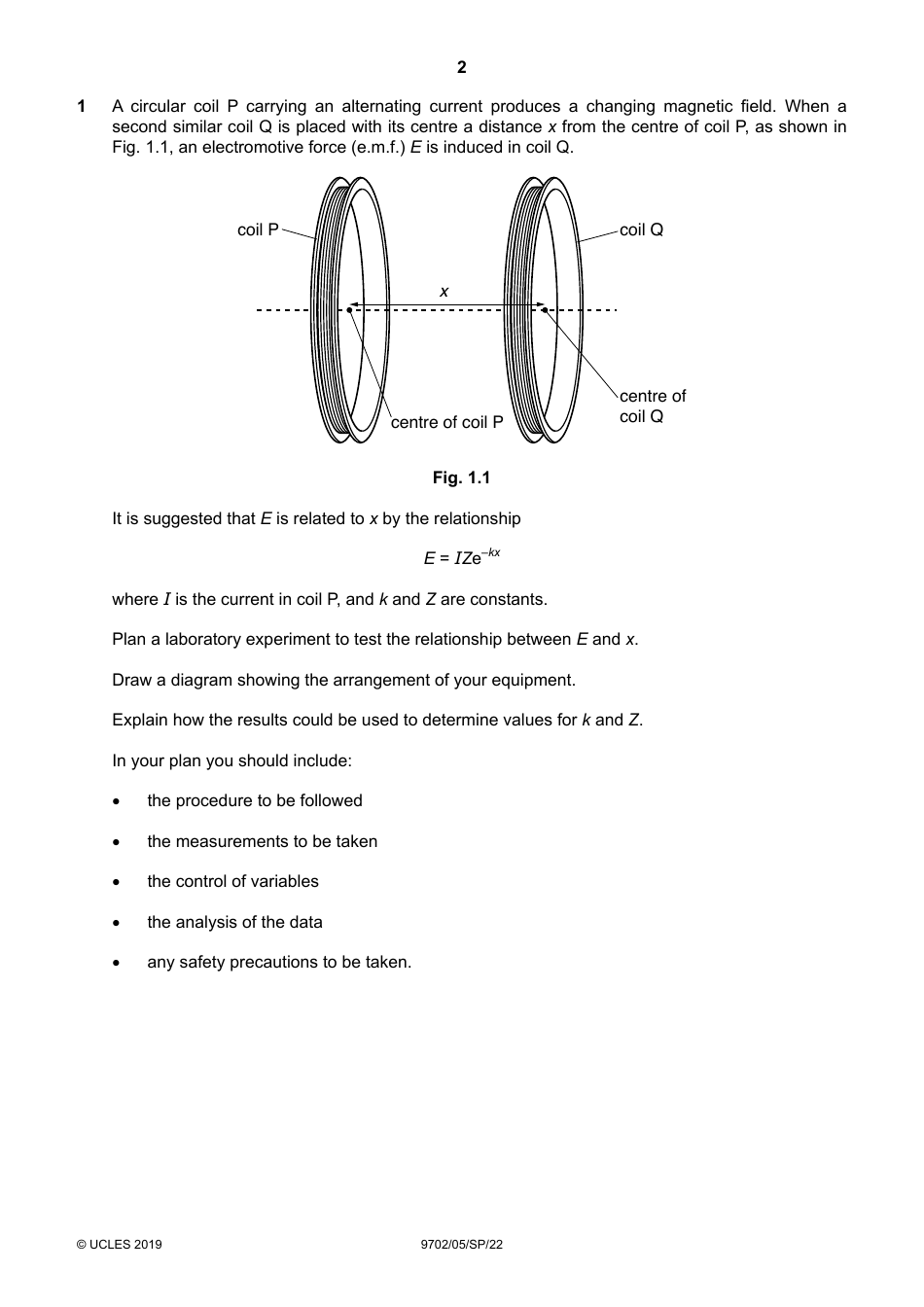 Cambridge International as  a Level: Physics Paper 5 Planning, Analysis and Evaluation, Page 2