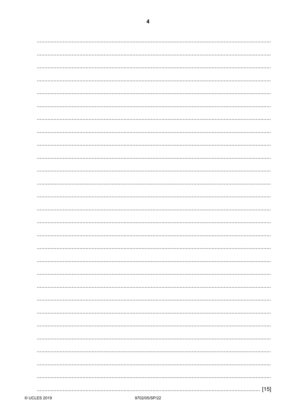 Cambridge International as  a Level: Physics Paper 5 Planning, Analysis and Evaluation, Page 4