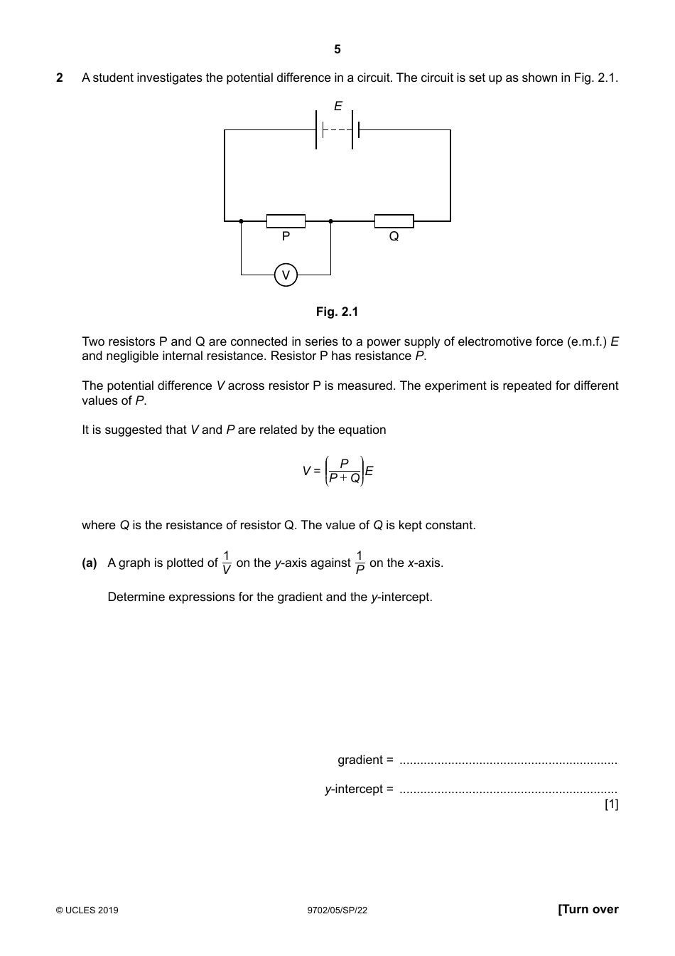 Cambridge International as  a Level: Physics Paper 5 Planning, Analysis and Evaluation, Page 5