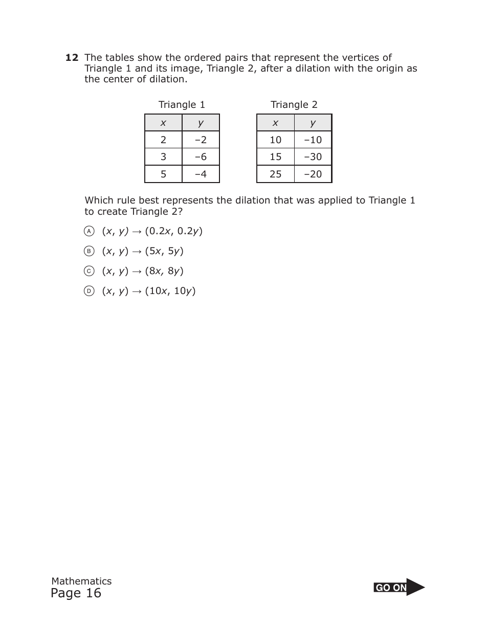 Staar Grade 8 Mathematics Practice Assessment - Texas, Page 16