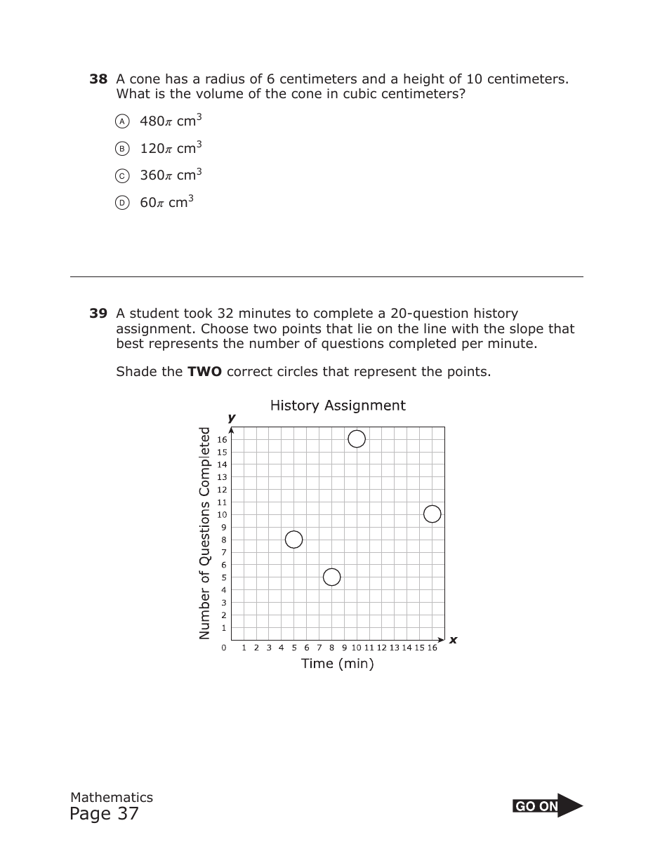 Staar Grade 8 Mathematics Practice Assessment - Texas, Page 37