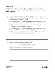 Staar Grade 8 Mathematics Practice Assessment - Texas, Page 8