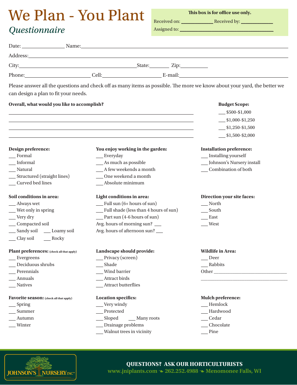 Garden Planner Template - Johnsons Nursery, Page 2