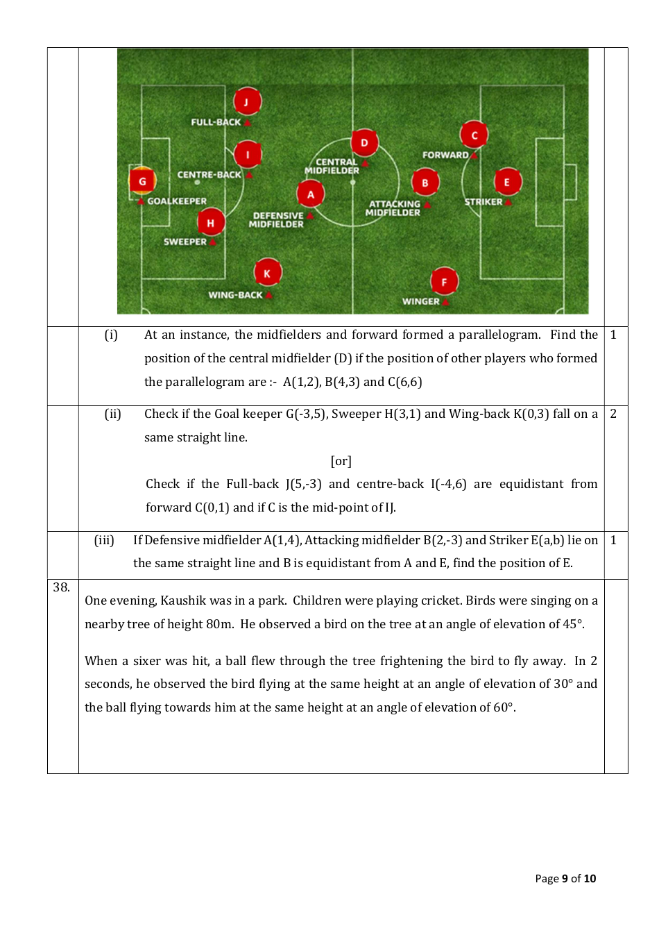 Sample Question Paper: Class X Session 2023-24 Mathematics Standard, Page 9