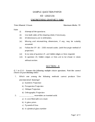 Document preview: Sample Question Paper - Engineering Graphics (046)