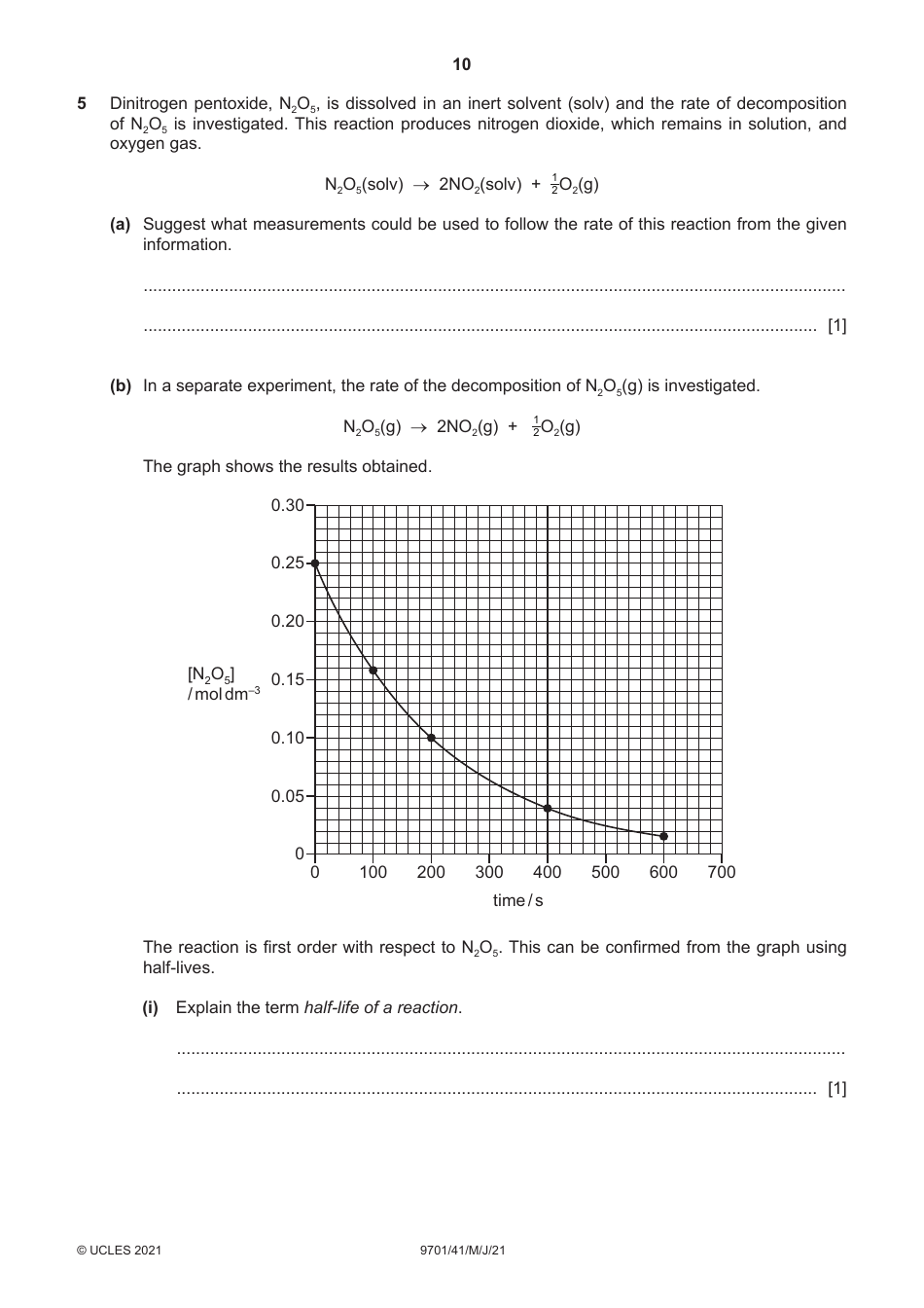 Cambridge International Chemistry Paper 4 a Level Structured Questions, Page 10