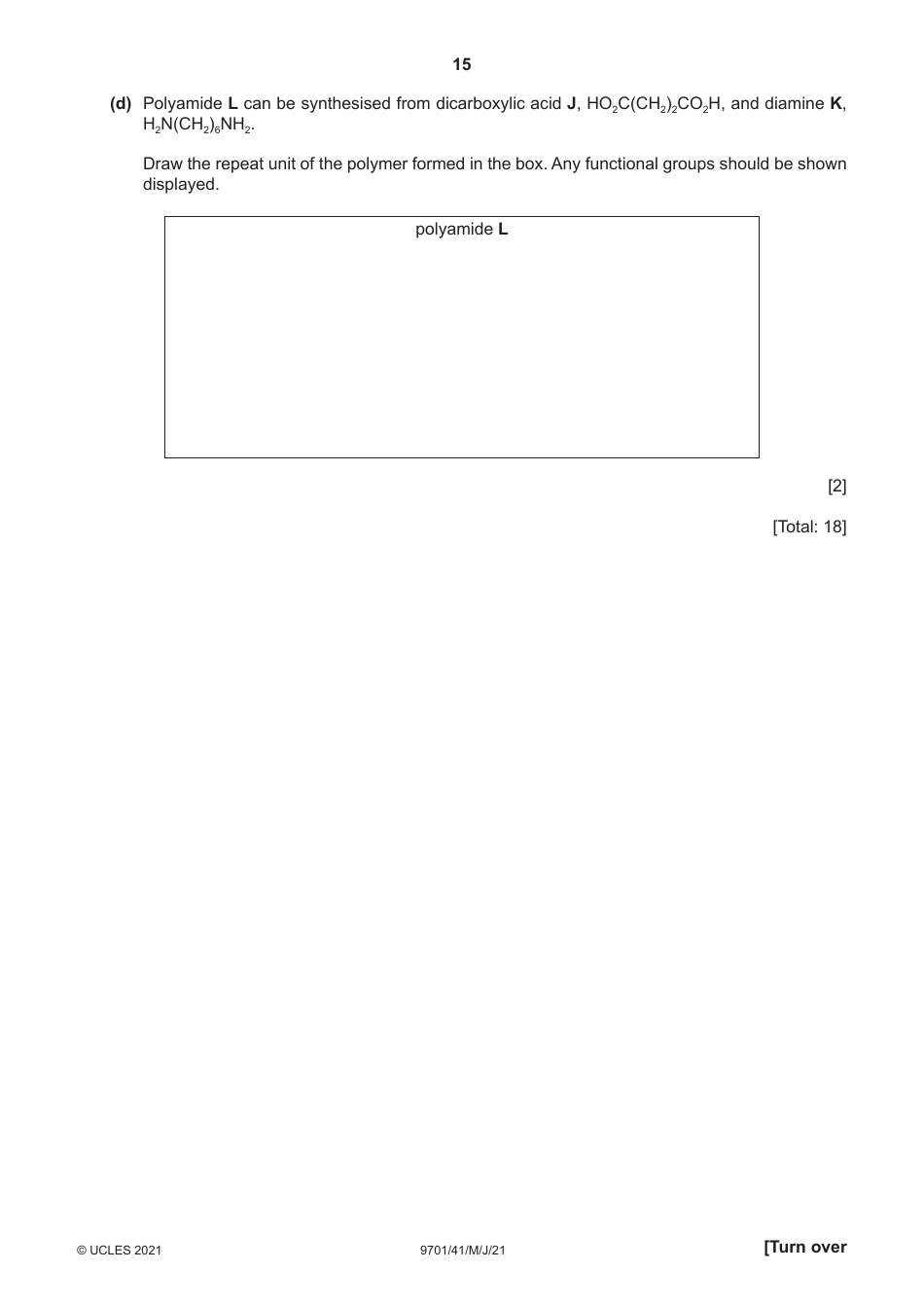 Cambridge International Chemistry Paper 4 a Level Structured Questions, Page 15