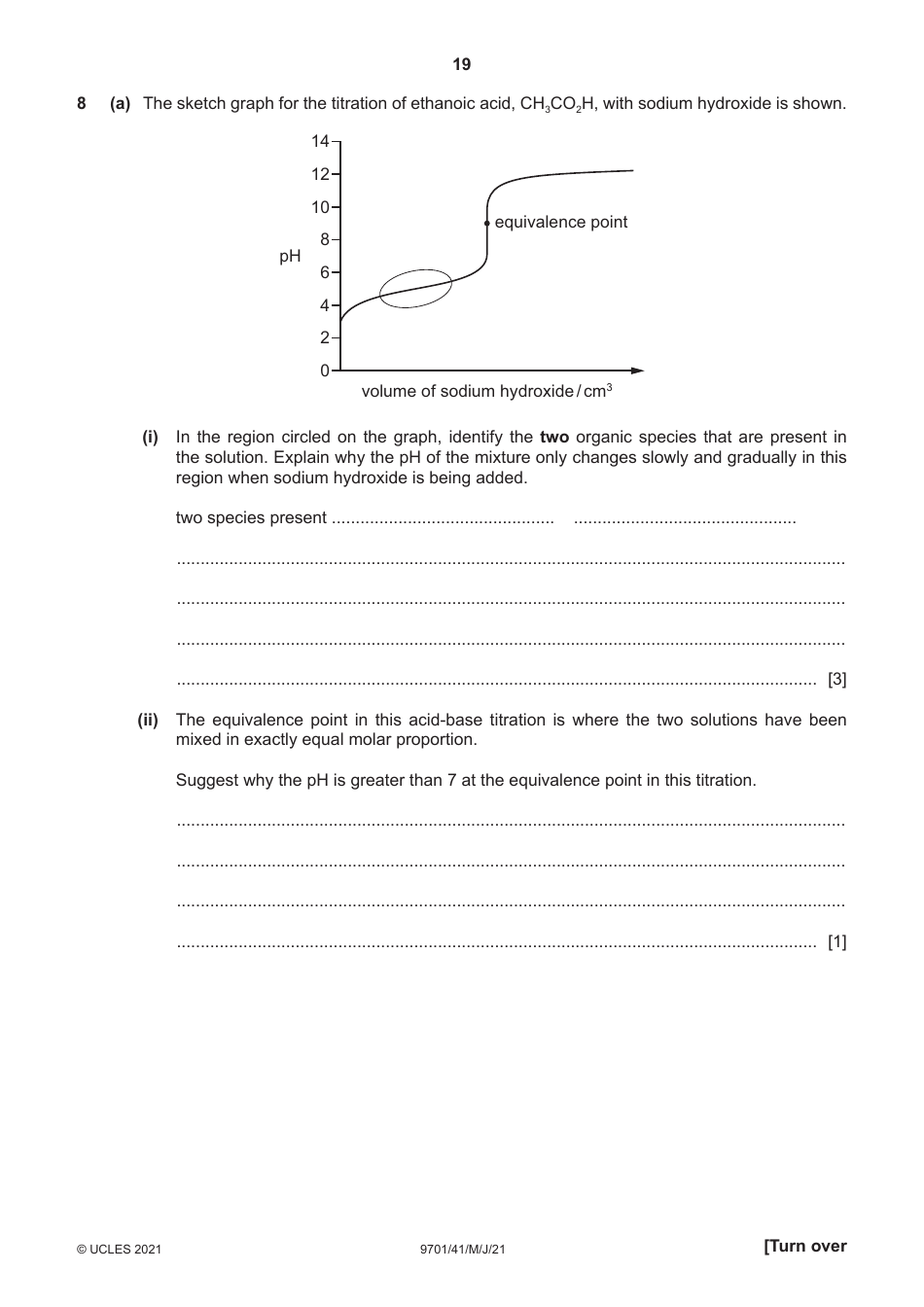 Cambridge International Chemistry Paper 4 a Level Structured Questions, Page 19