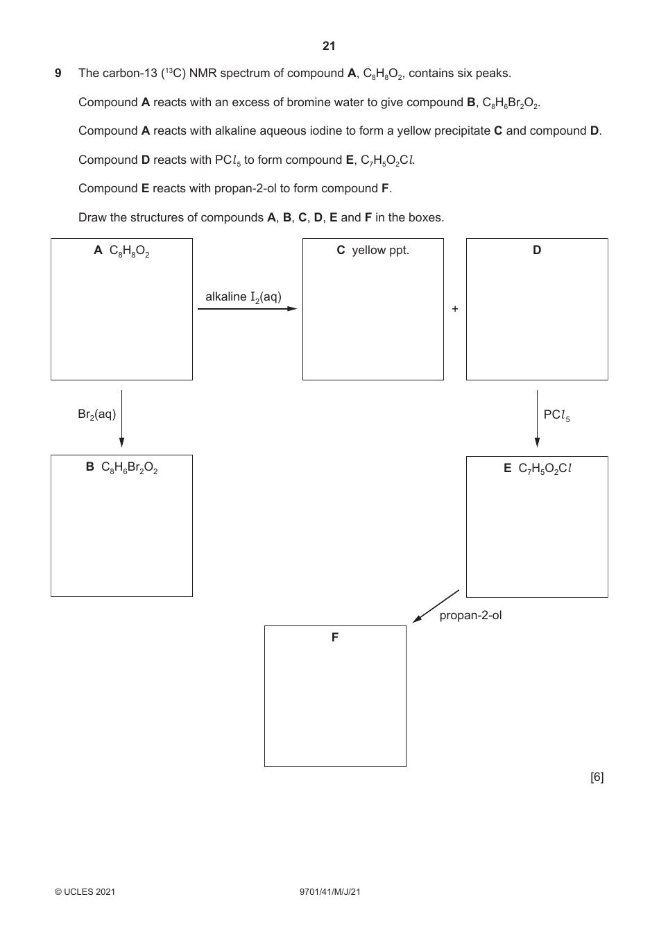Cambridge International Chemistry Paper 4 a Level Structured Questions, Page 21