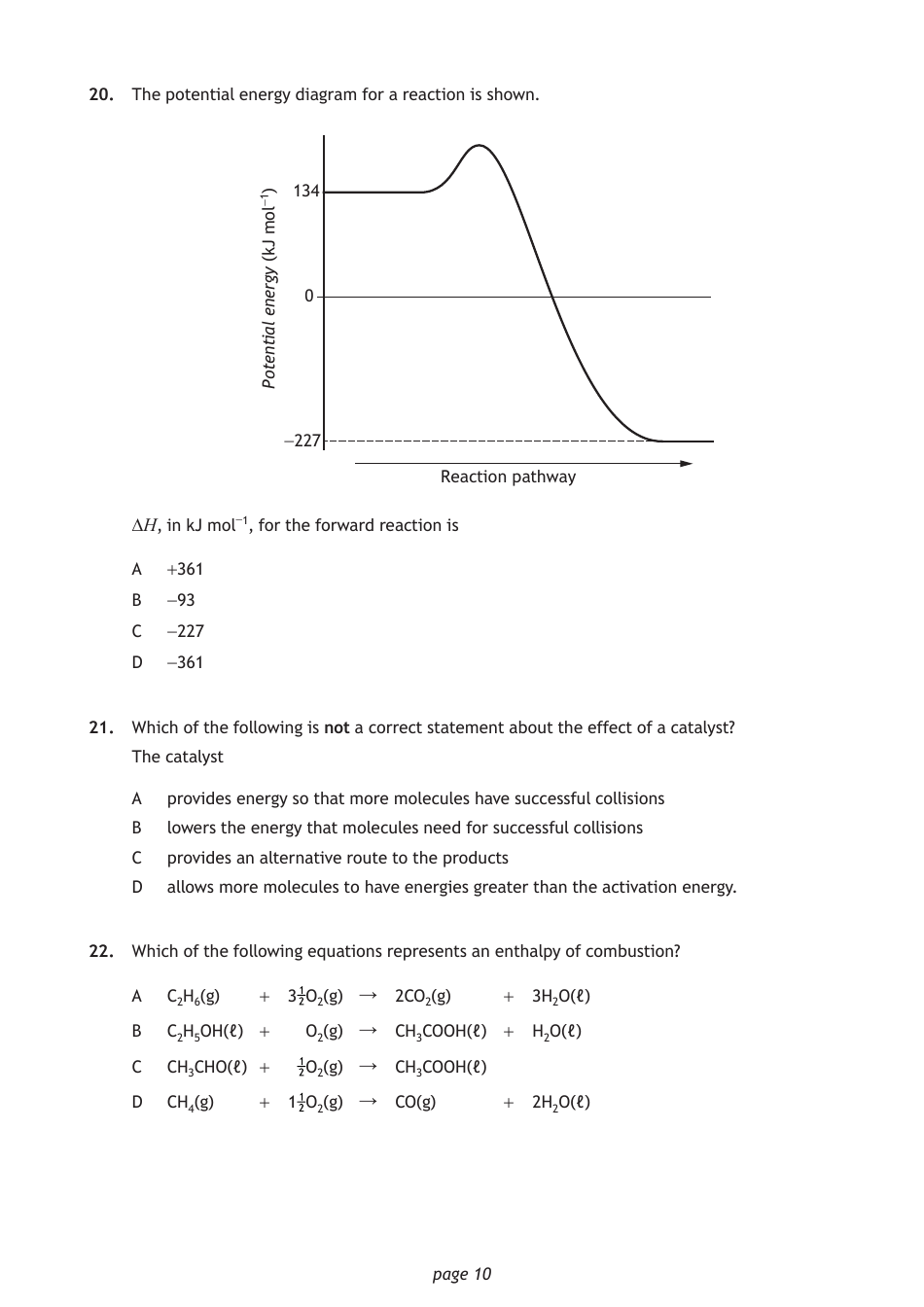 Sqa National Qualifications Chemistry Paper 1, Page 10