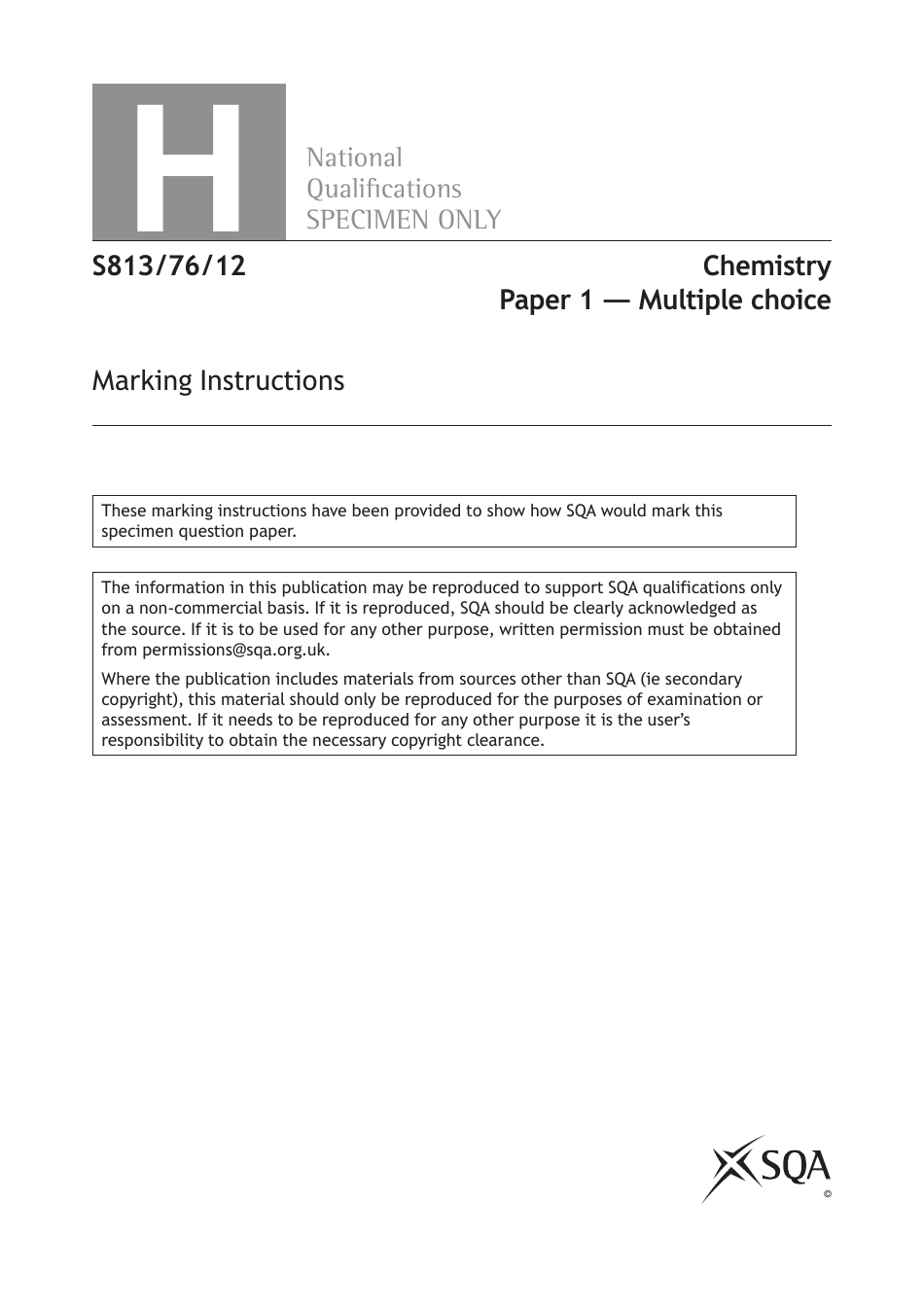 Sqa National Qualifications Chemistry Paper 1, Page 19