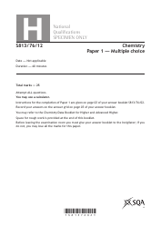 Sqa National Qualifications Chemistry Paper 1
