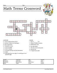 Math Terms Crossword Template, Page 2