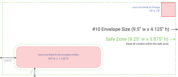 Document preview: #10 Envelope Template (9.5' X 4.125')