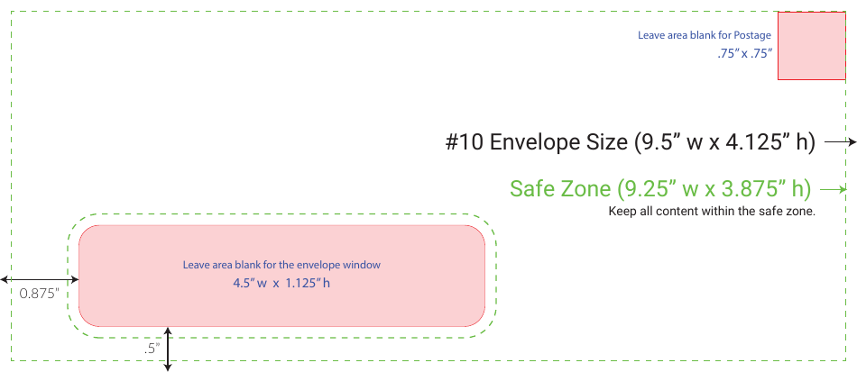 10 Envelope Template (9.5' X 4.125') Image Preview