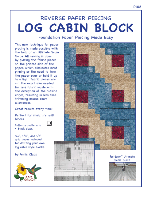 Log Cabin Quilt Block Pattern - Annis Clapp