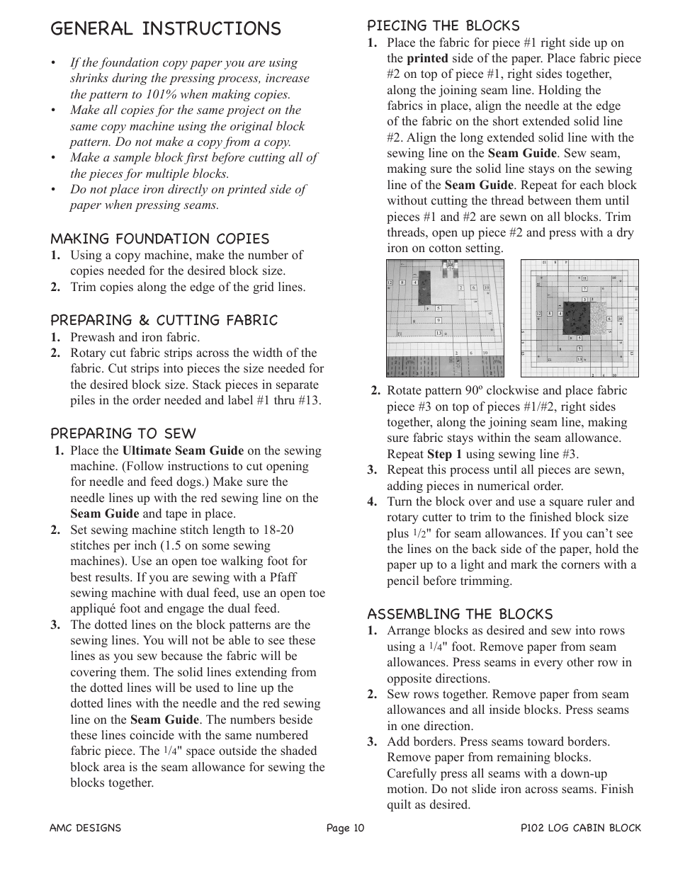 Log Cabin Quilt Block Pattern - Annis Clapp, Page 11