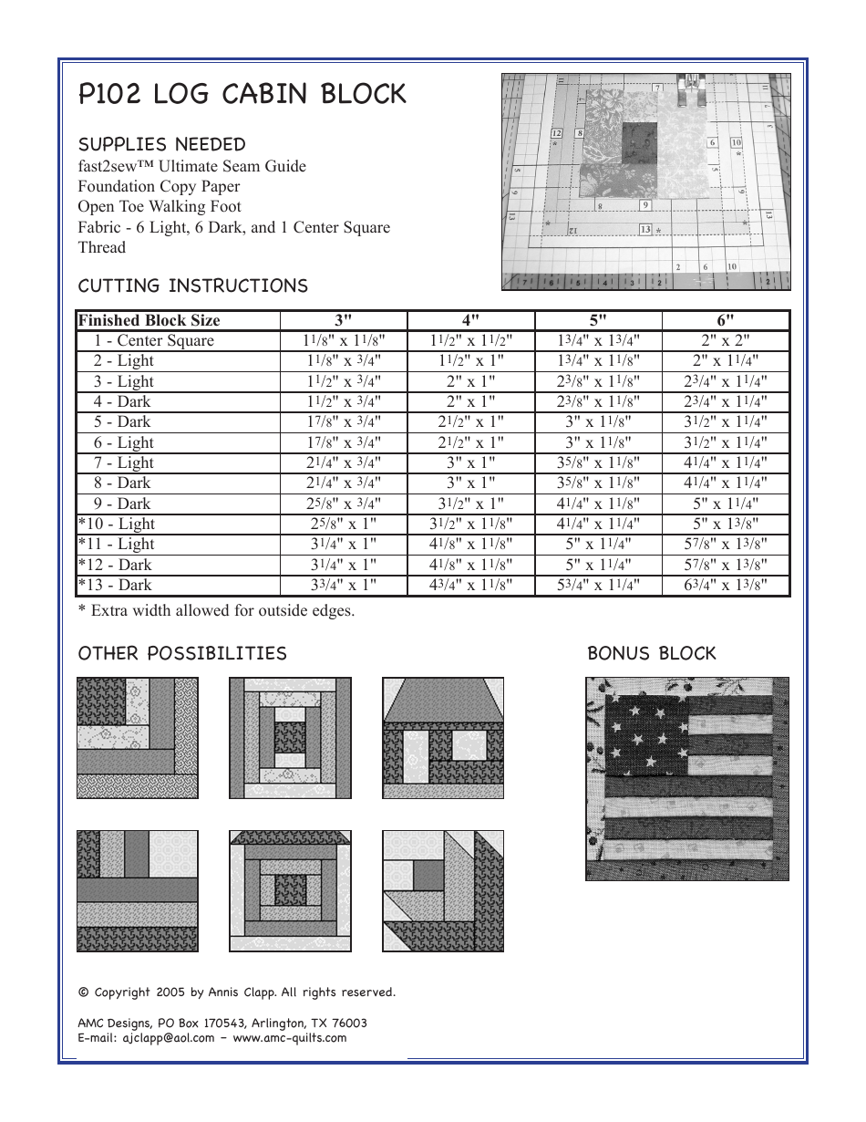 Log Cabin Quilt Block Pattern - Annis Clapp, Page 12
