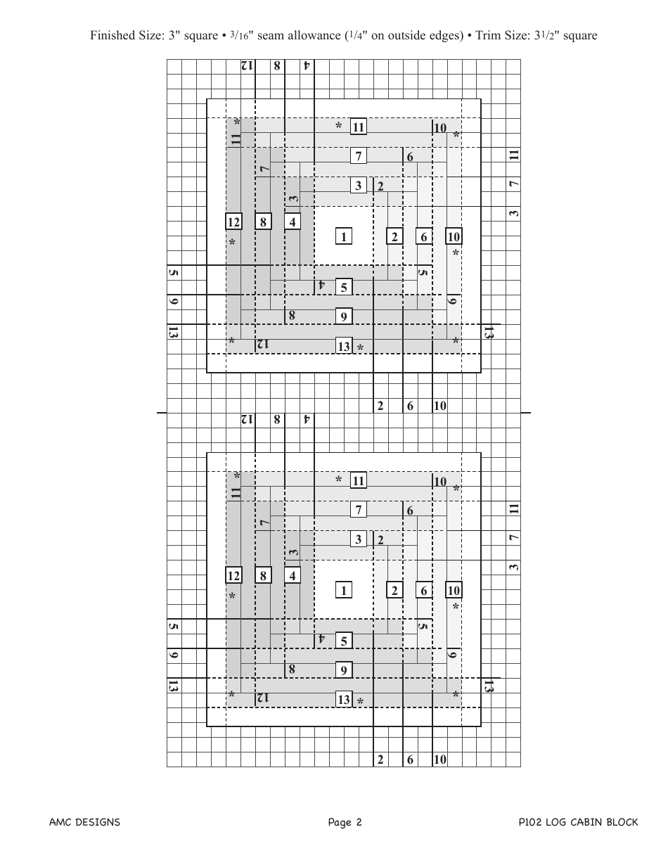 Log Cabin Quilt Block Pattern - Annis Clapp, Page 3