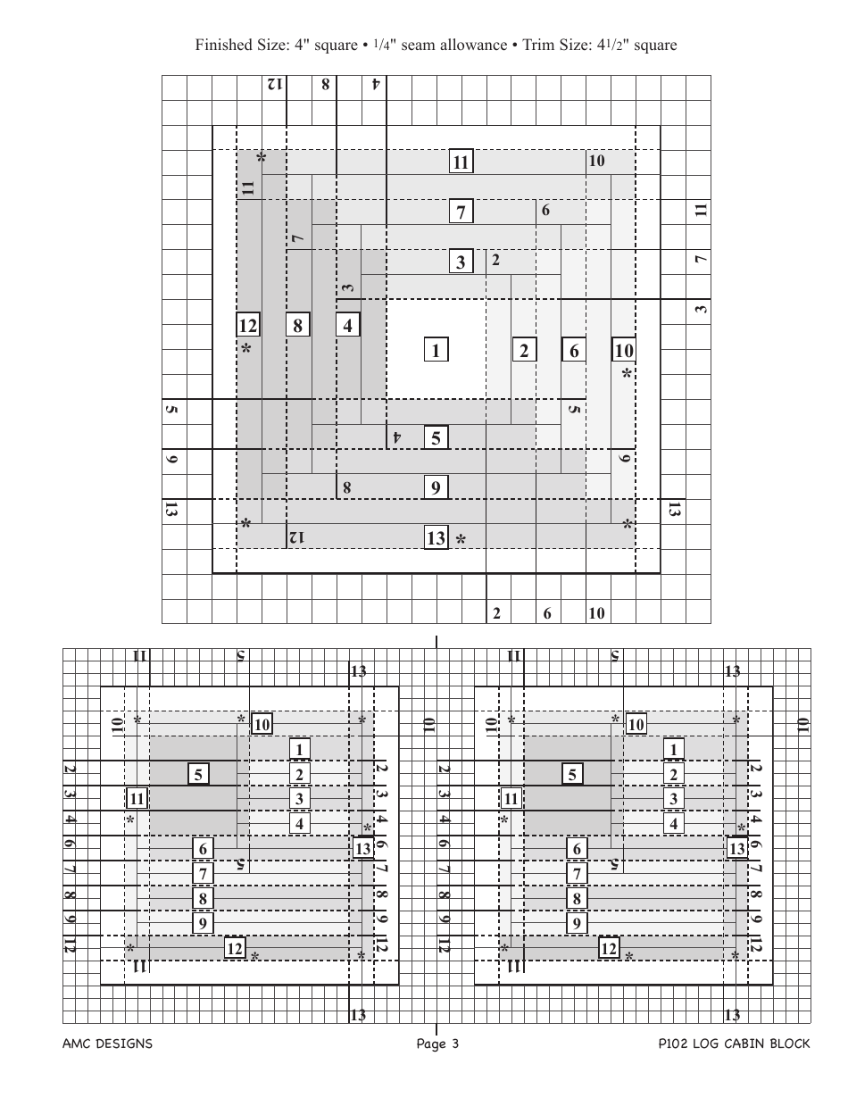 Log Cabin Quilt Block Pattern - Annis Clapp, Page 4