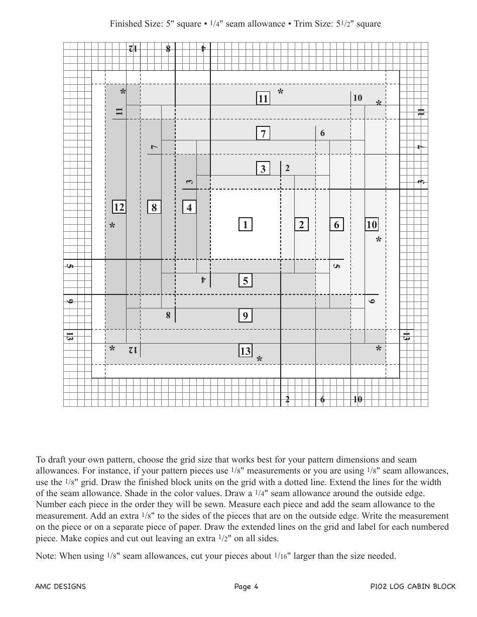 Log Cabin Quilt Block Pattern - Annis Clapp, Page 5